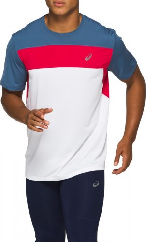 Asics Race SS Top White/Red/Blue