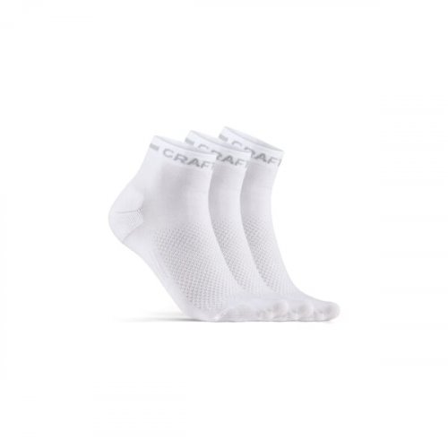 CRAFT CORE Dry Mid 3-pack White - Velikost ponožky Craft: 40-42