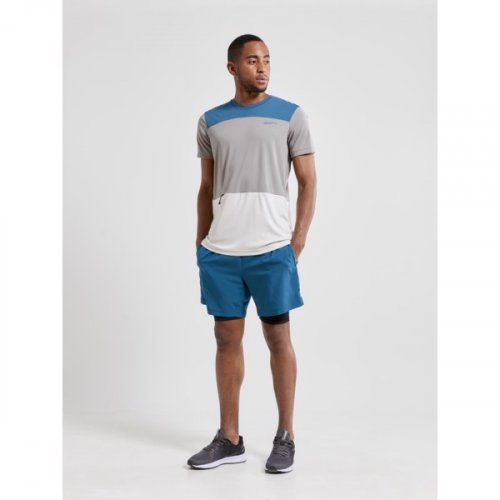 CRAFT Charge Tech SS Tee Grey/Blue - Velikost: L