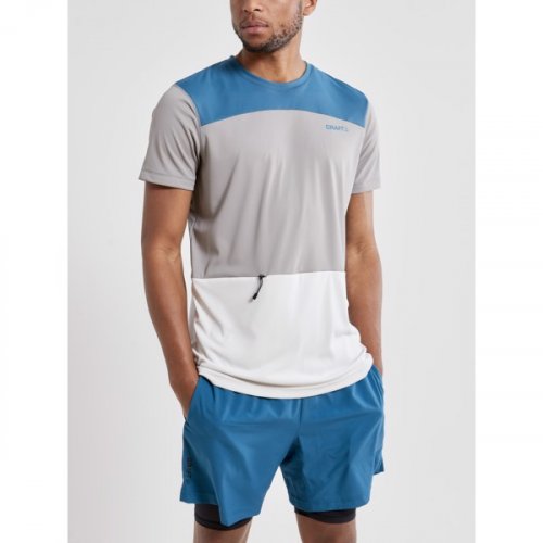 CRAFT Charge Tech SS Tee Grey/Blue - Velikost: L